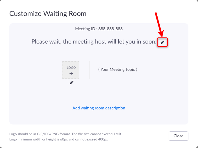 Customise your Zoom waiting room eLearning University of Queensland